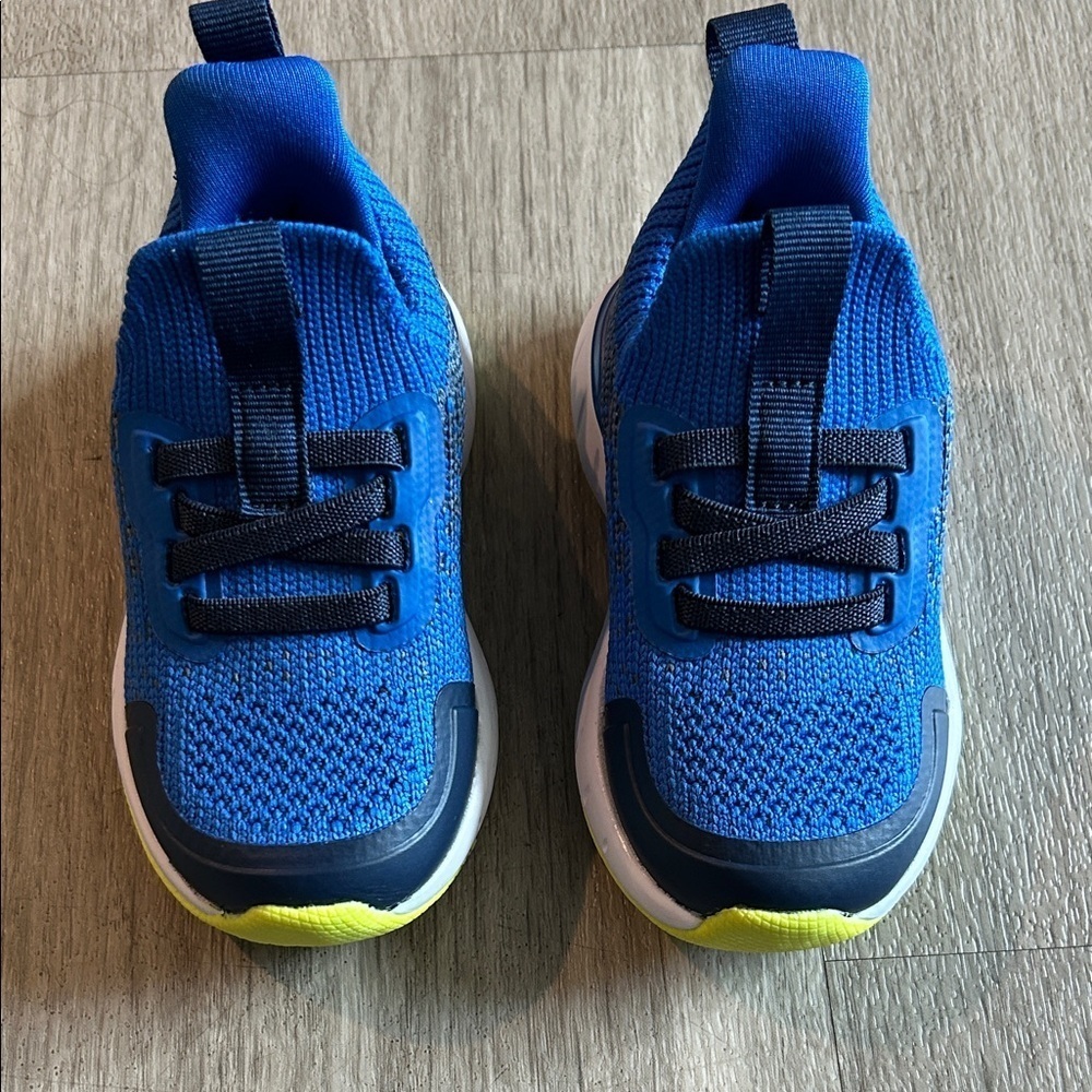 All in Motion Kids Sneakers in Blue with Neon Accents